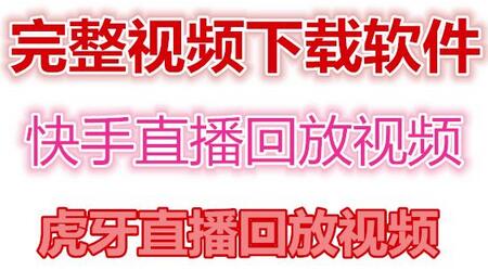 快手直播回放视频/虎牙直播回放视频完整下载(电脑软件+视频教程)