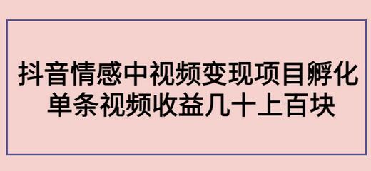 黄岛主副业孵化营第5期：抖音情感中视频变现项目孵化单条视频收益几十上百  　　