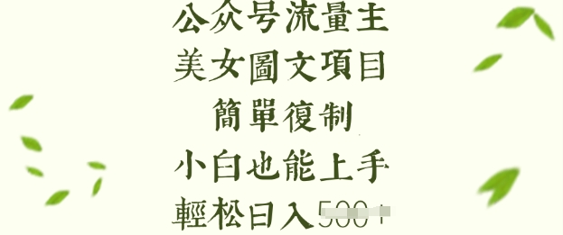 流量主长期收益项目,美女图片简单复制,小白也能上手,轻松日入5张-蜗牛学社