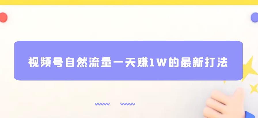 视频号自然流量一天赚1W的最新打法，基本0投入【揭秘】