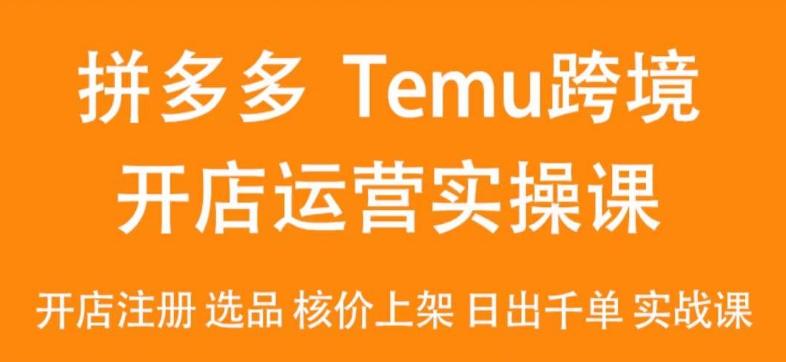 Temu最新玩法,Temu跨境开店运营实操课,开店注册/选品/核价上架/日出千单实战课-蜗牛学社