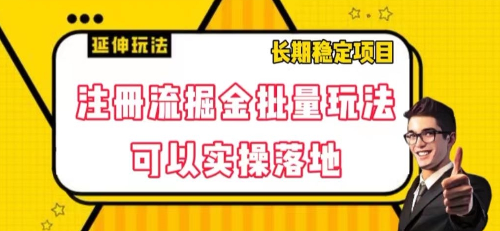 注册流掘金批量玩法,可以实操落地【揭秘】-蜗牛学社