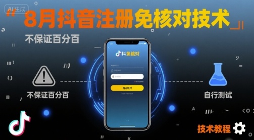 8月抖音注册免核对技术,不保证百分百,自测-蜗牛学社