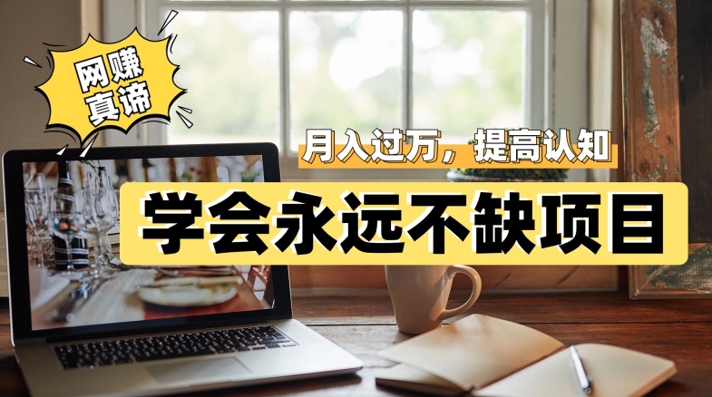 网创真谛，学会就可以永远不缺项目，轻松月入过万，提高小白认知！