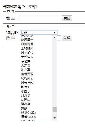 沙巴克授权物品邮件后台,沙巴克邮件后台，授权玩家帐号后台