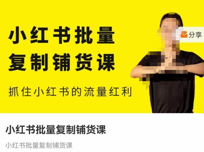 张宾·小红书批量复制铺货课,抓住小红书的流量红利 (更新2023年2月)-蜗牛学社