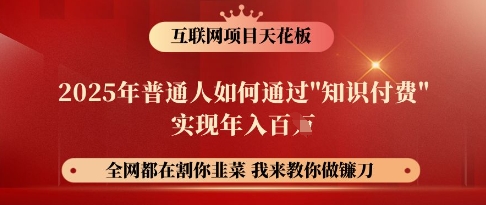 互联网项目天花板，2025年普通人如何通过知识付费实现年入百个【揭秘】