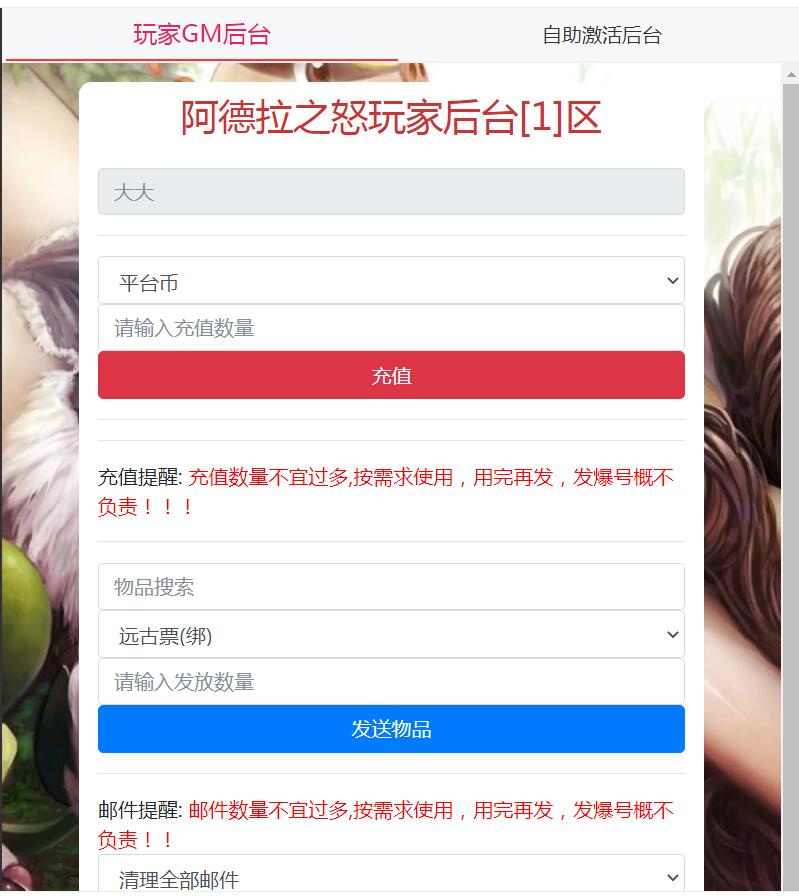 勇闯阿拉德二合一cdk授权后台清理背包后台 授权角色名