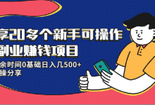 20多个新手可操作的副业赚钱项目:业余时间0基础日入几500+实操分享-蜗牛学社