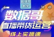 数据哥直播带货运营线上进阶课,让普通人也能靠直播赚钱!-蜗牛学社