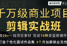 新片场学院千万级商业项目剪辑实战班,做剪辑不在业余(教程+素材)-蜗牛学社
