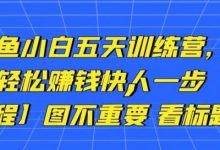 卓让闲鱼小白五天训练营,每天一小时,轻松赚钱快人一步【视频课程】-蜗牛学社