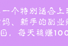特别适合上班族、宝妈、新手的副业赚钱项目,每天稳赚100+【视频教程】-蜗牛学社