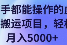 新手都能操作的虚拟搬运项目,轻松月入5000+【视频教程】-蜗牛学社