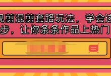 影视剪混剪套路玩法,学会这几步,让你条条作品上热门【视频课程】-蜗牛学社