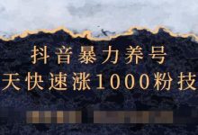 抖音暴力养号,三天快速涨1000粉技术【视频课程】-蜗牛学社
