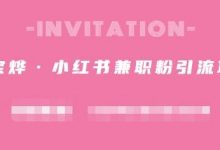 阿宝烨·小红书兼职粉引流项目，流量大，引流效果好【视频课程】-蜗牛学社