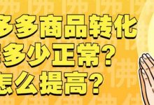 拼多多转化率多少正常(拼多多转化率低怎么办)-蜗牛学社