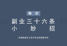 明灯副业三十六条小妙招之第八招快速致富永久性不失业的蓝海市场-蜗牛学社