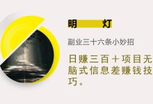 明灯三十六条小妙招之第11招日赚三百+无脑式信息差赚钱技巧-蜗牛学社