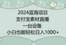 2024年蓝海项目,支付宝素材直播,无需出境,小白也能日入1000+ ,实操教程-蜗牛学社