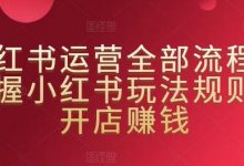 小红书运营全部流程,掌握小红书玩法规则,开店赚钱-蜗牛学社