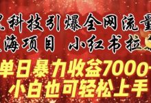 蓝海项目!黑科技引爆全网流量小红书拉新,单日暴力收益7000+,小白也能轻松上手-蜗牛学社