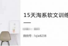 15天淘系软文训练营,跟年入50万的淘系软文导师,学习月收过万的淘系软文-蜗牛学社