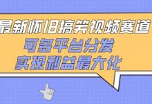 最新怀旧搞笑视频赛道,可多平台分发,实现利益最大化-蜗牛学社