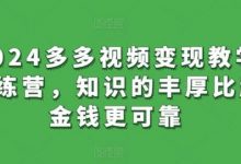 2024多多视频变现教学训练营,知识的丰厚比起金钱更可靠-蜗牛学社