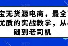 淘宝无货源电商,最全面最优质的实战教学,从基础到老司机-蜗牛学社