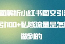 全面解析小红书图文引流日引100+私域流量是怎样做到的-蜗牛学社