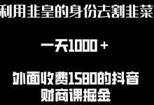利用非皇的身份去割韭菜,一天1000+(附详细资源)-蜗牛学社