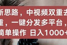 新思路,中视频双重去重,一键分发多平台,简单操作,日入1000+-蜗牛学社
