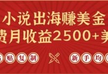 小说出海赚美金,稿费月收益2500+美金,仅需chatgpt粘贴复制,新手也能玩转-蜗牛学社