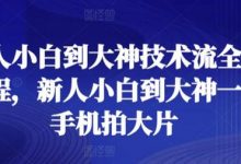 新人小白到大神技术流全套课程,新人小白到大神一部手机拍大片-蜗牛学社