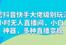 解密抖音快手大佬级别玩法,24小时无人直播间,小白上手神器,多种直播变现-蜗牛学社