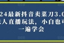 2024最新抖音卖菜刀3.0版本无人直播玩法,小白也可以一遍学会-蜗牛学社