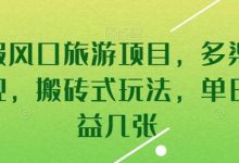 暑假风口旅游项目,多渠道变现,搬砖式玩法,单日收益几张-蜗牛学社