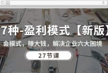 27种盈利模式【新版】会模式，赚大钱，解决企业六大困境 (27节课)-蜗牛学社