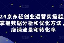 2024京东轻创业运营实操起店课程,掌握数据分析和优化方法,提升店铺流量和转化率-蜗牛学社