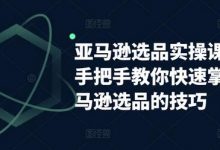 亚马逊选品实操课程,手把手教你快速掌握亚马逊选品的技巧-蜗牛学社