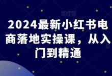 2024最新小红书电商落地实操课,从入门到精通-蜗牛学社