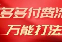 2024多多付费流万能打法、强付费起爆、流量逻辑、高转化、高投产-蜗牛学社