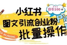 最新小红书批量图文引流技术,日引100+创业粉-蜗牛学社