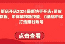 2024最新快手开店+带货教程,带你解锁新技能,0基础带你打造赚钱账号-蜗牛学社