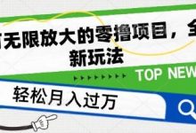 可无限放大的零撸项目，全新玩法，一天单机撸个50+没问题-蜗牛学社