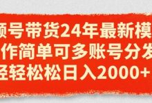 视频号带货24年最新模式,操作简单可多账号分发,轻轻松松日入2k-蜗牛学社