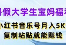 暑假大学生宝妈福利,小红书音乐号月入5000+,复制粘贴就能赚钱-蜗牛学社
