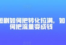 短剧如何把转化拉满，如何把流量变成钱-蜗牛学社